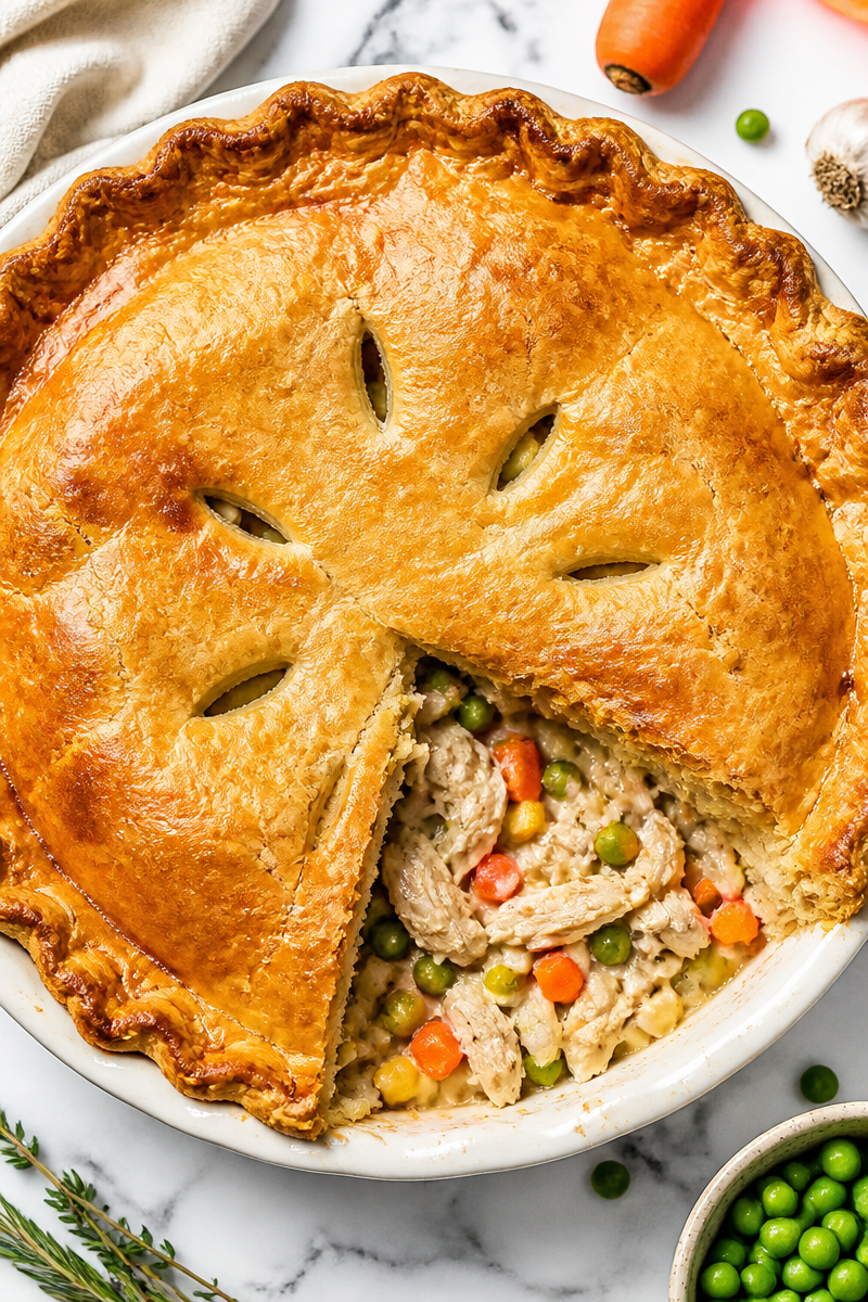 Healthy Dairy Free Homestyle Chicken Pot Pie Casserole