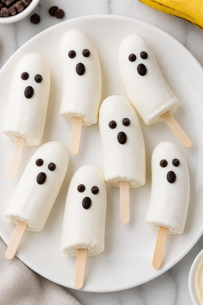 Spooky Ghost Shaped Banana Yogurt Halloween Pop 6 Spooky Ghost Shaped Banana Yogurt Halloween Pop