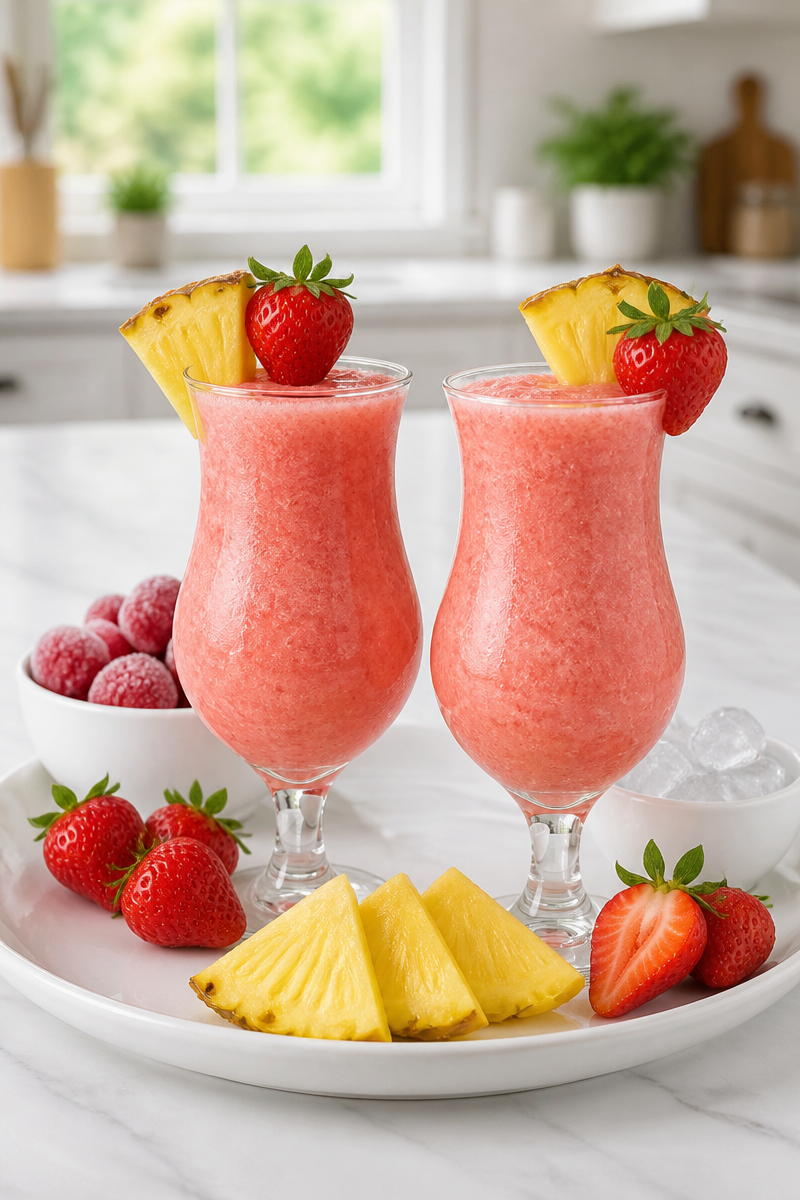 Alcohol Free Frozen Strawberry Pina Colada Recipe