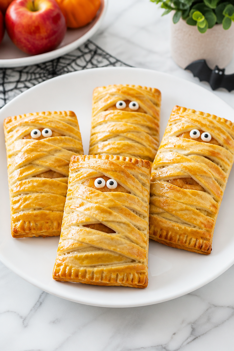 Sweet Spiced Apple Mummy Hand Pie Halloween Dessert