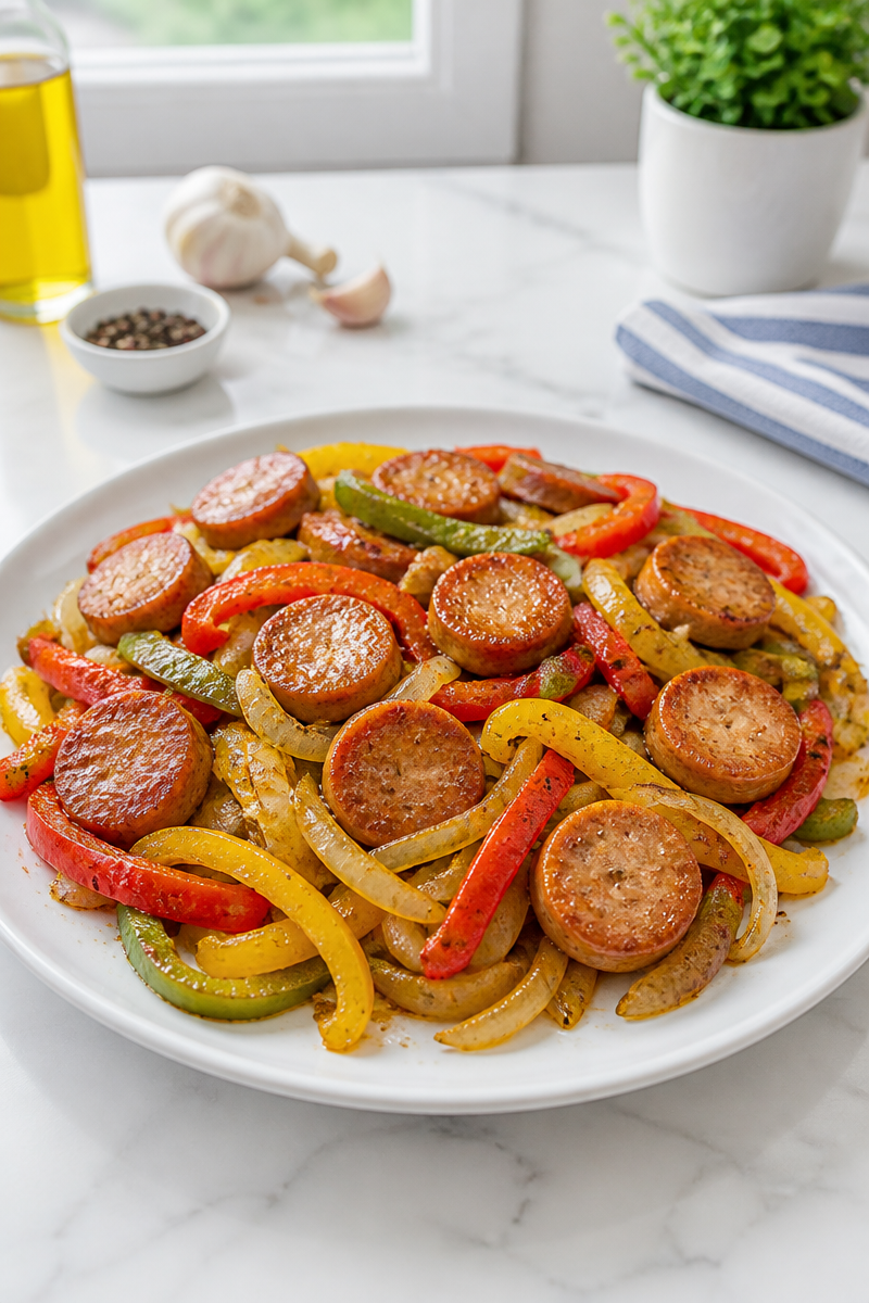 Sheet Pan Halal Turkey Sausage Quick Dinner Idea