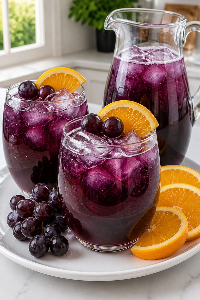Alcohol Free Purple Witches Brew Halloween Mocktail Drink
