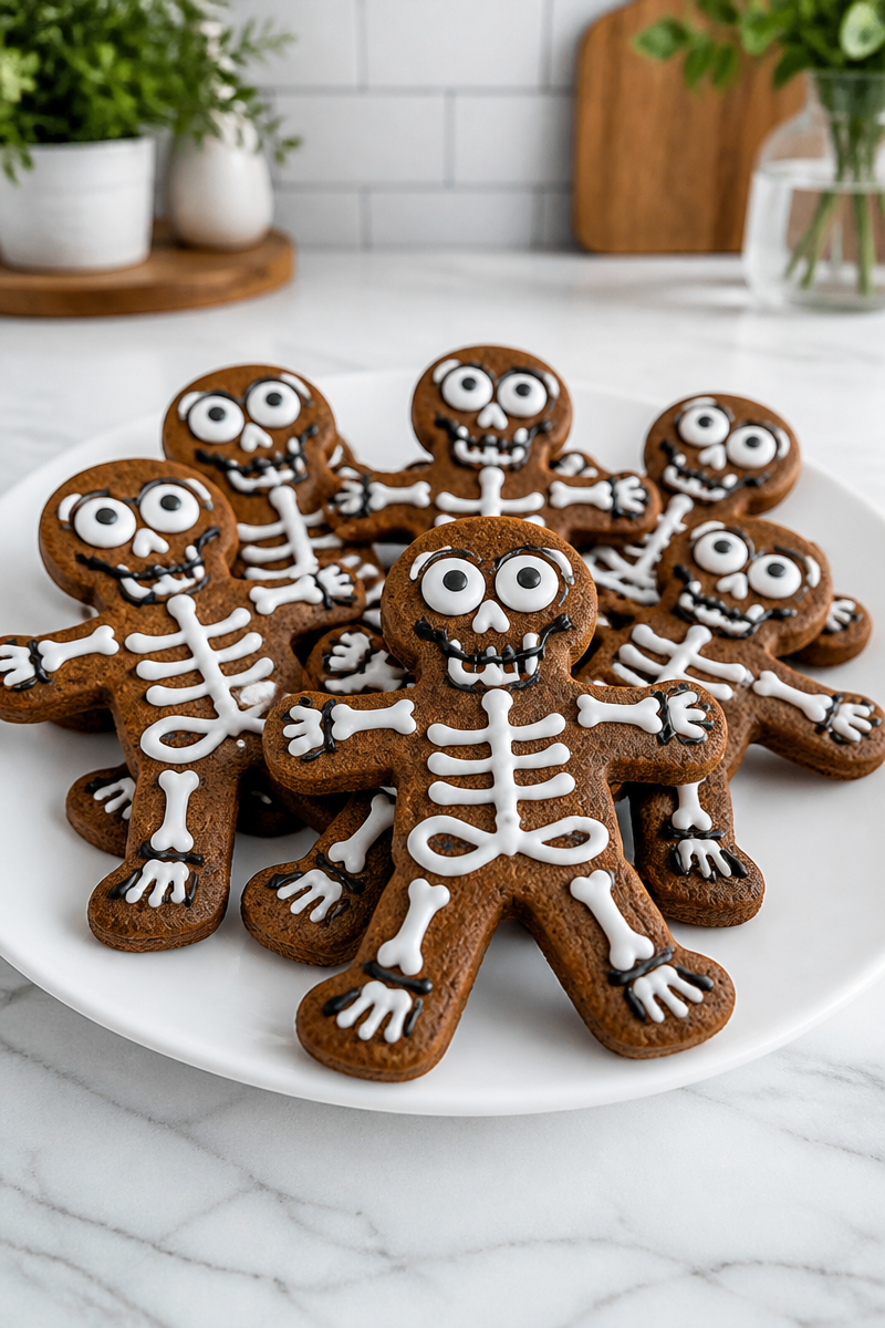 Spooky Skeleton Spiced Gingerbread Halloween Cookie