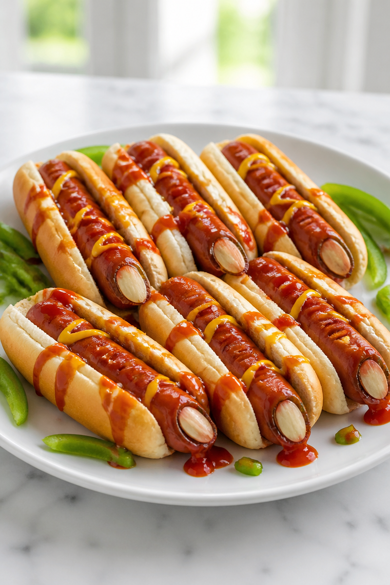 Creepy Severed Finger Halal Beef Hot Dog Halloween Snack