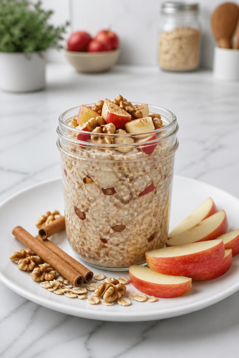 Fall Harvest Apple Cinnamon Overnight Oat Breakfast