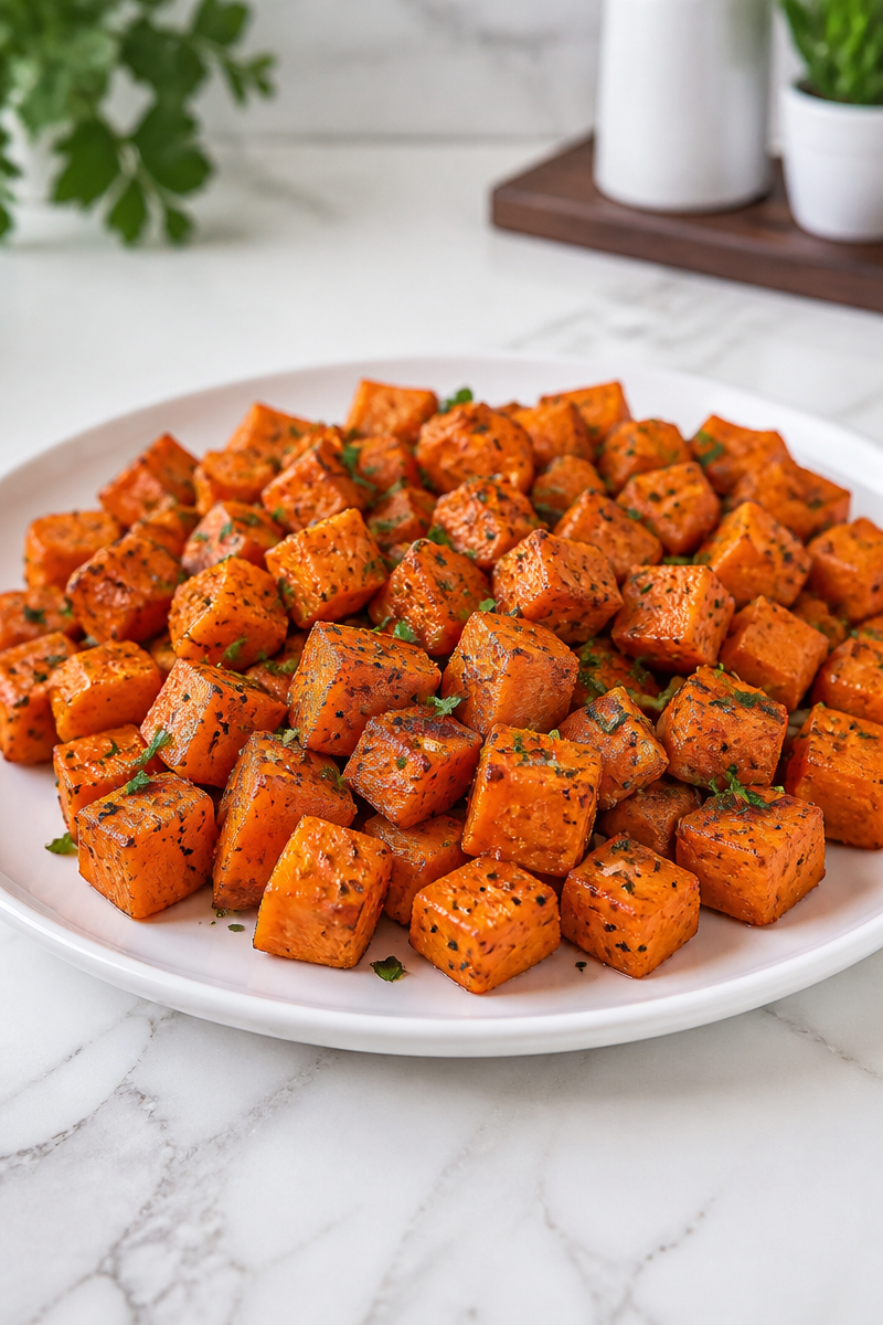 Savory Garlic And Herb Roasted Sweet Potato Side
