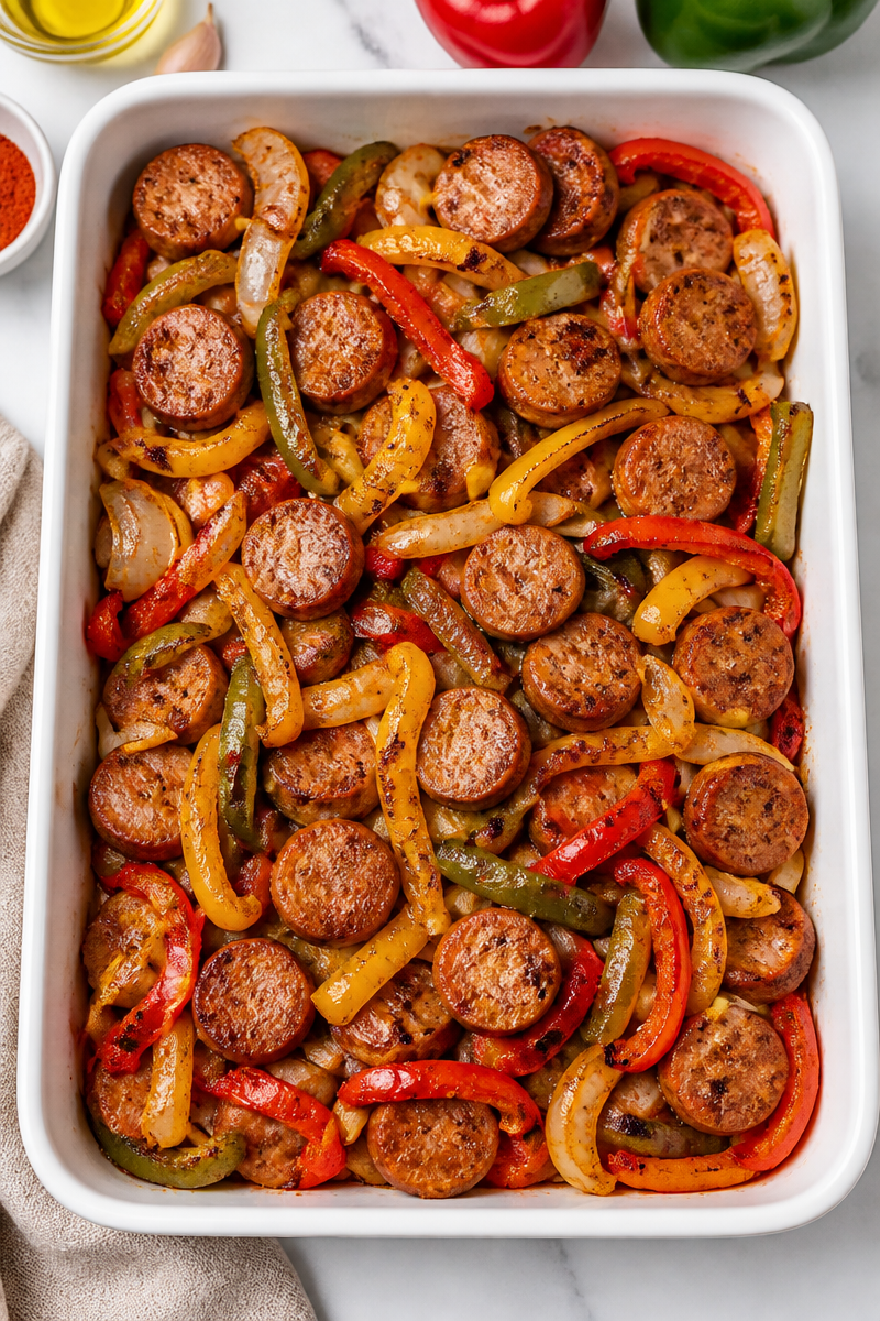 Sheet Pan Halal Turkey Sausage Quick Dinner Idea