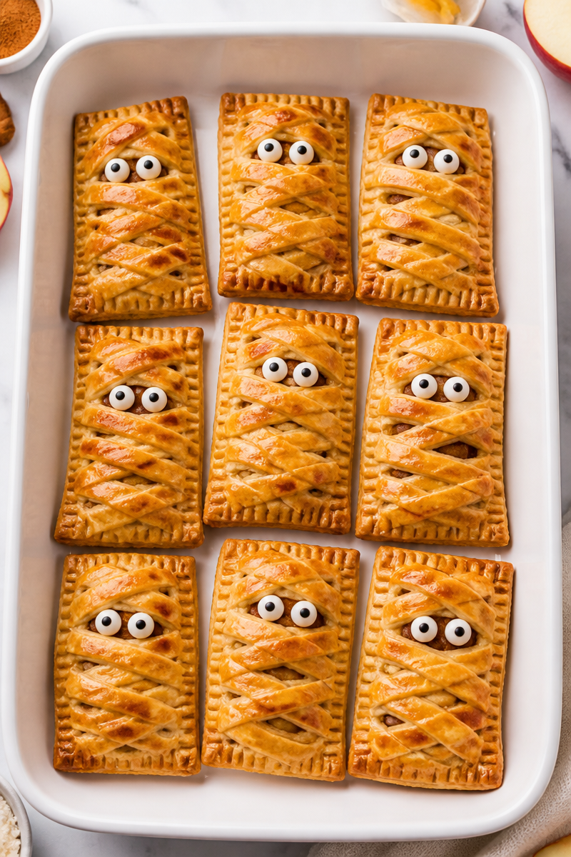 Sweet Spiced Apple Mummy Hand Pie Halloween Dessert