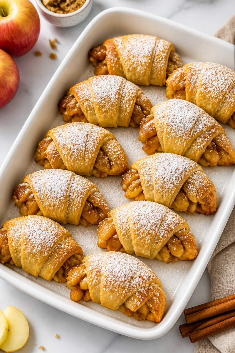 Sweet Cinnamon Apple Stuffed Crescent Roll Recipe