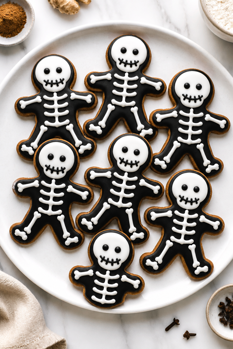 Spooky Skeleton Spiced Gingerbread Halloween Cookie