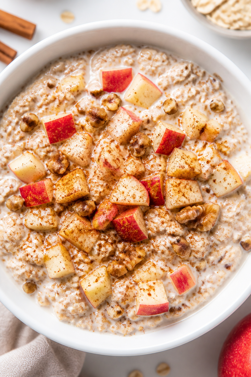 Fall Harvest Apple Cinnamon Overnight Oat Breakfast