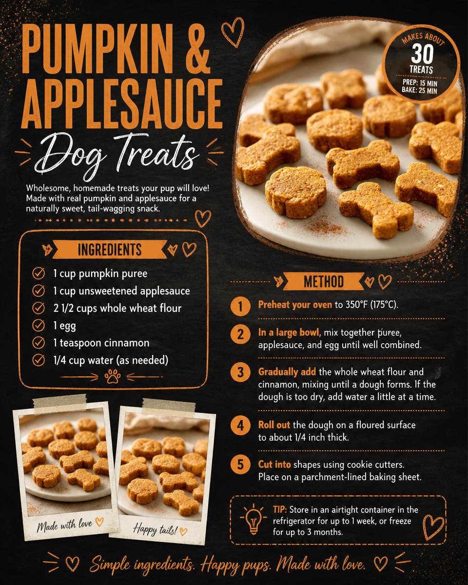 Pumpkin and Applesauce Dog Treats