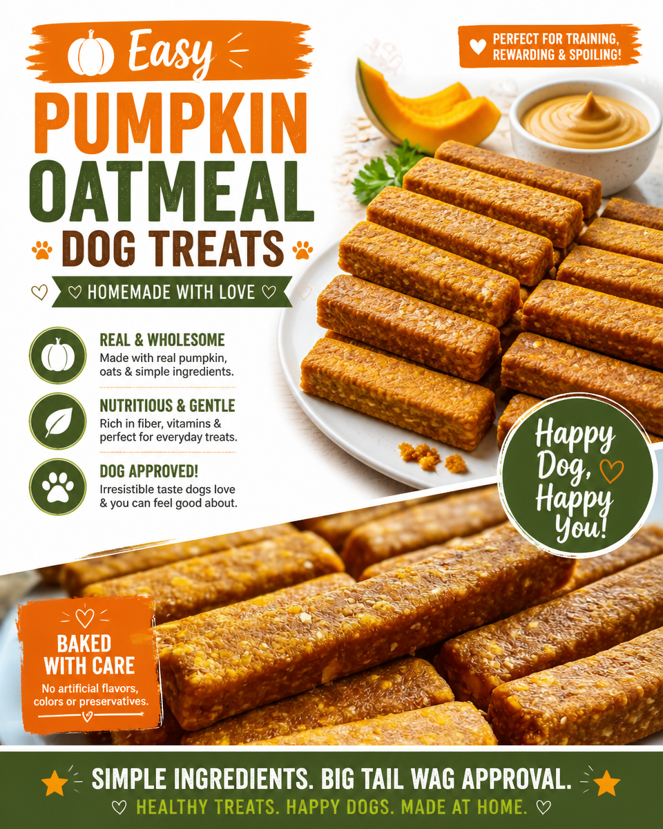 Easy Pumpkin Oatmeal Dog Treats