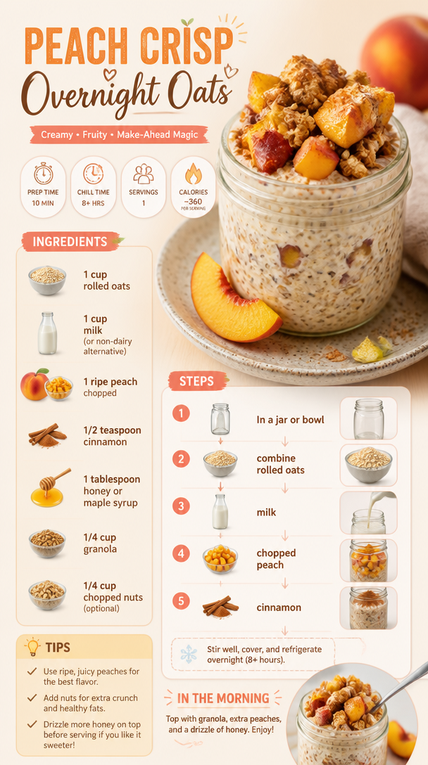 Peach Crisp Overnight Oats