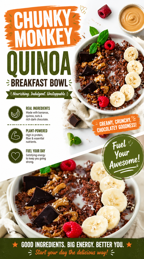 Chunky Monkey Quinoa Breakfast Bowl
