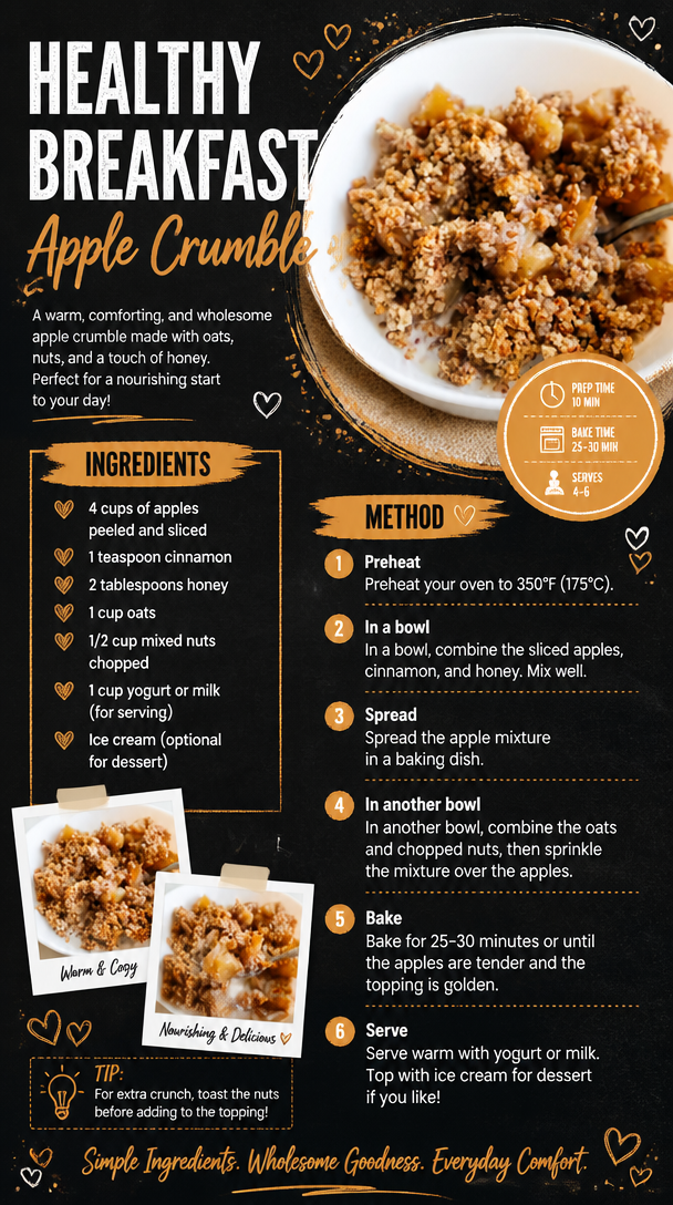 Healthy Breakfast Apple Crumble