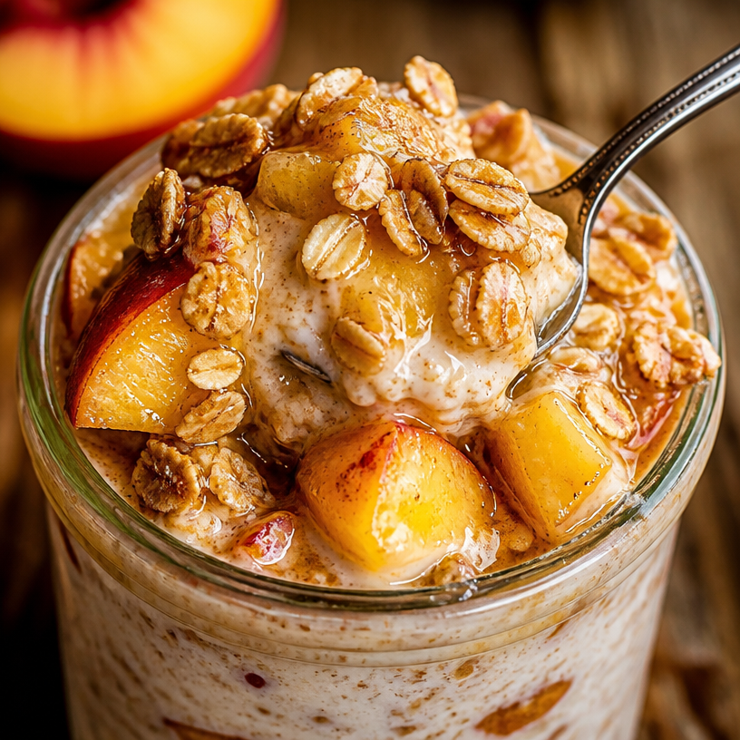 Peach Crisp Overnight Oats