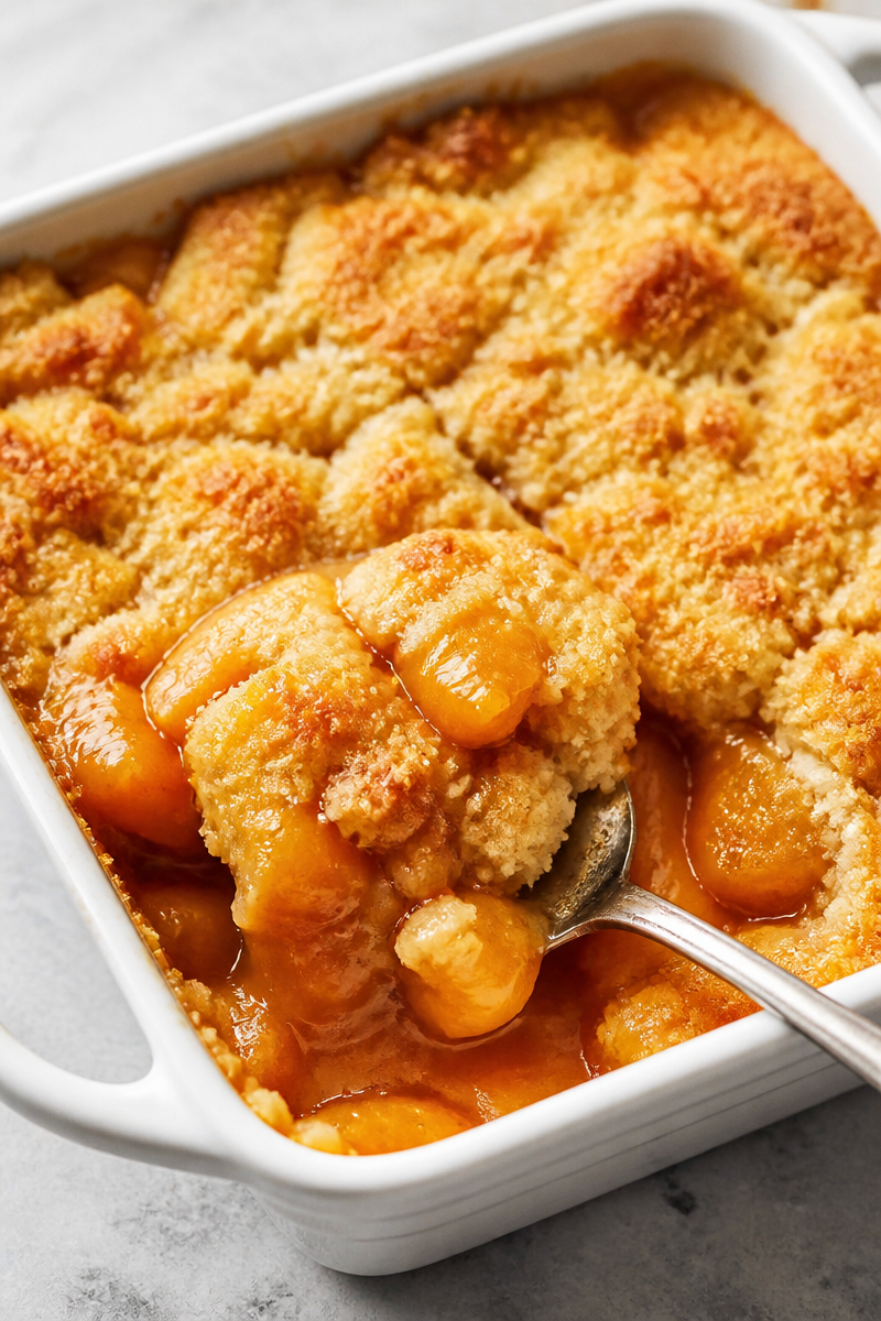 Peach Cobbler with Cake Mix