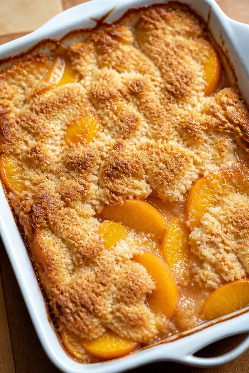 Easy Peach Cobbler with Canned Peaches