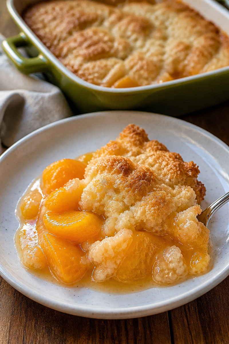 Easy Peach Cobbler Recipe - Made From Scratch with Canned Peaches! | How to Make Peach Cobbler, Peach Cobbler Dessert Ideas, Super Easy Peach Cobbler Recipe