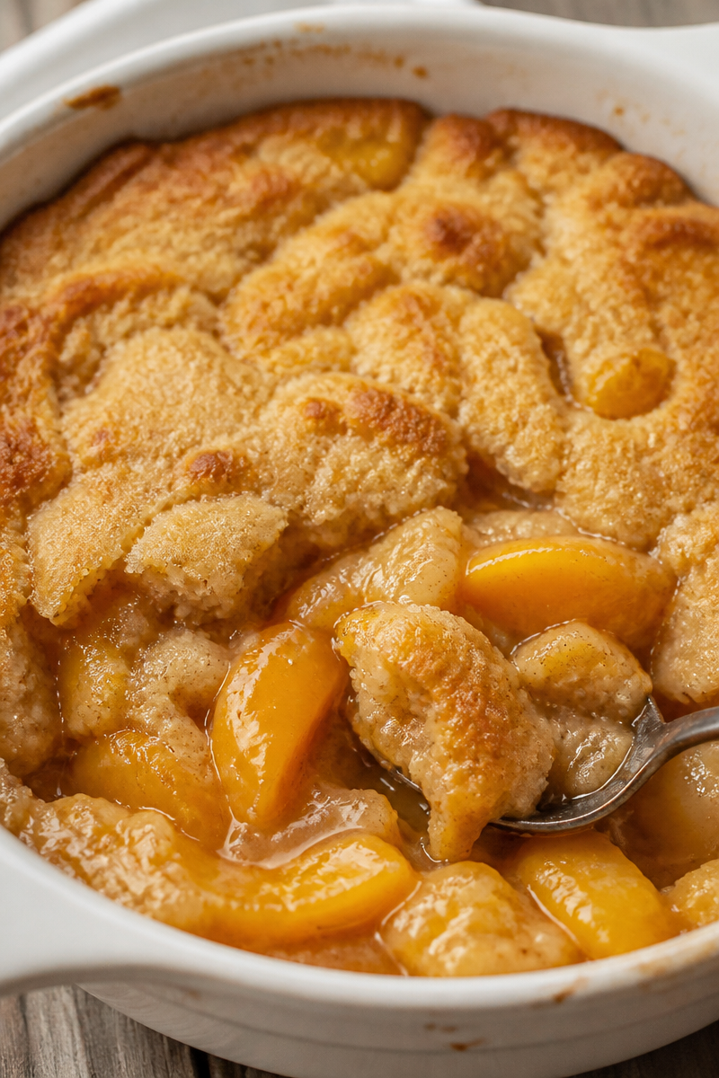 Peach Cobbler with Cake Mix
