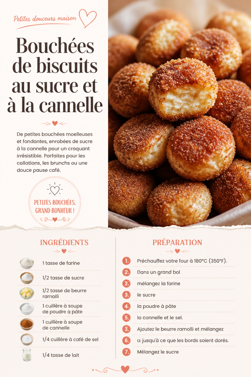 Bouchées de biscuits au sucre et à la cannelle