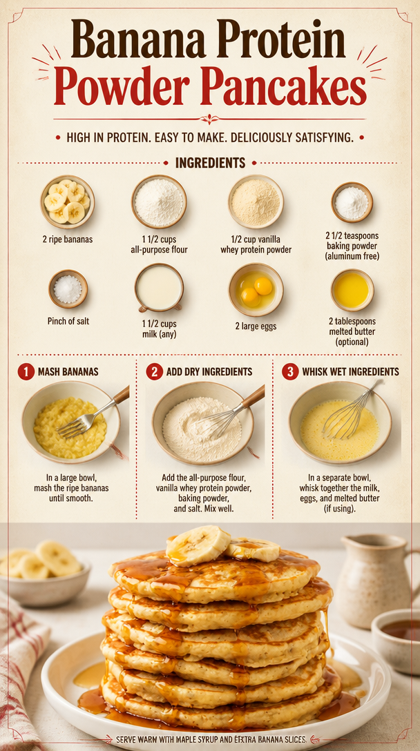 Banana Protein Powder Pancakes