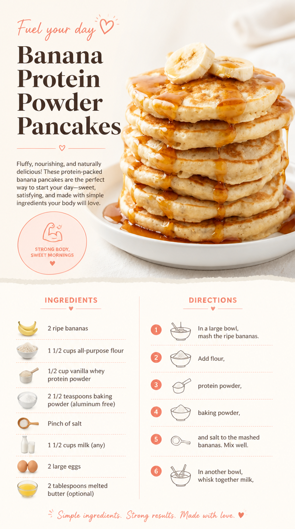 Banana Protein Powder Pancakes
