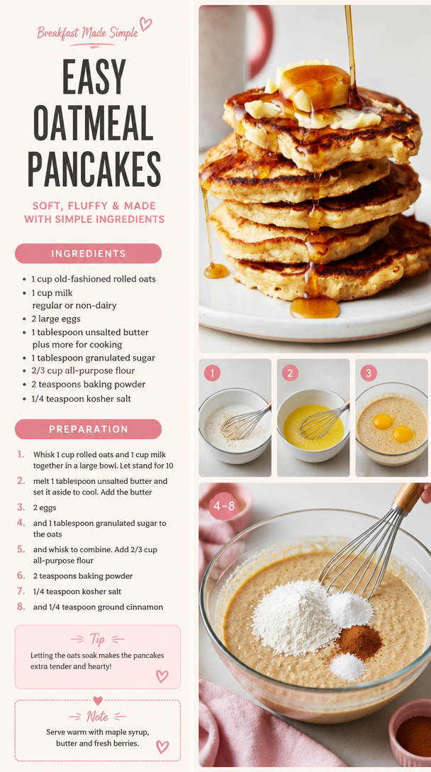 Easy Oatmeal Pancakes