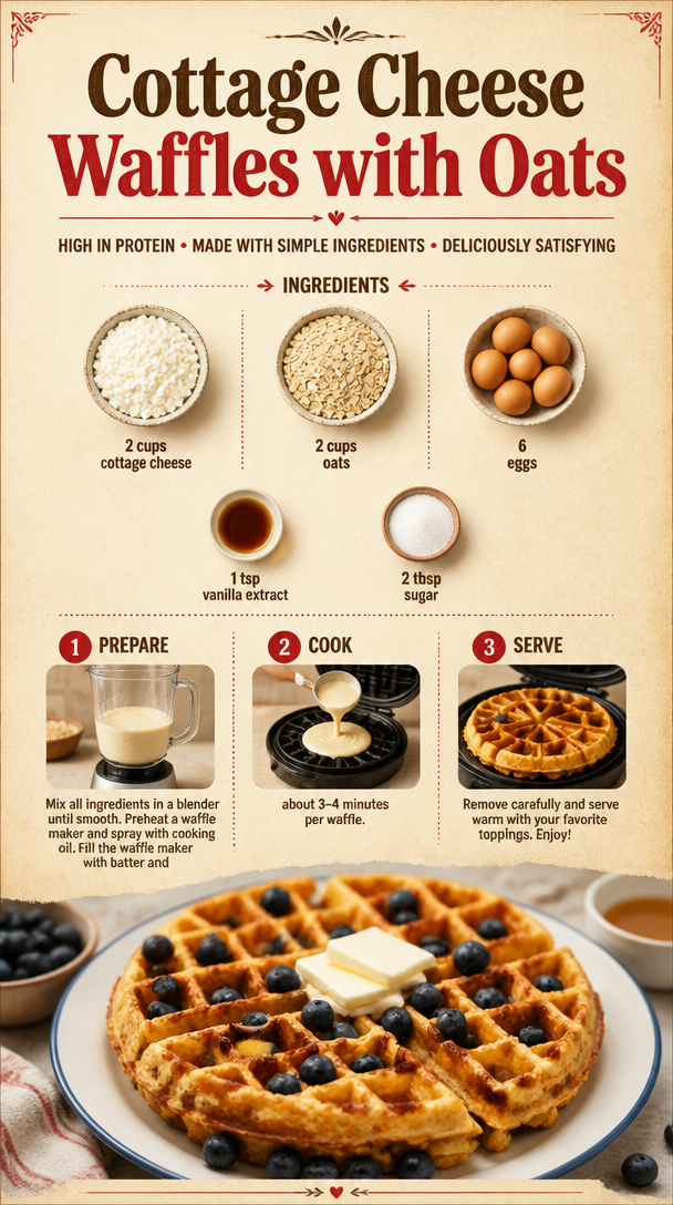 Cottage Cheese Waffles with Oats