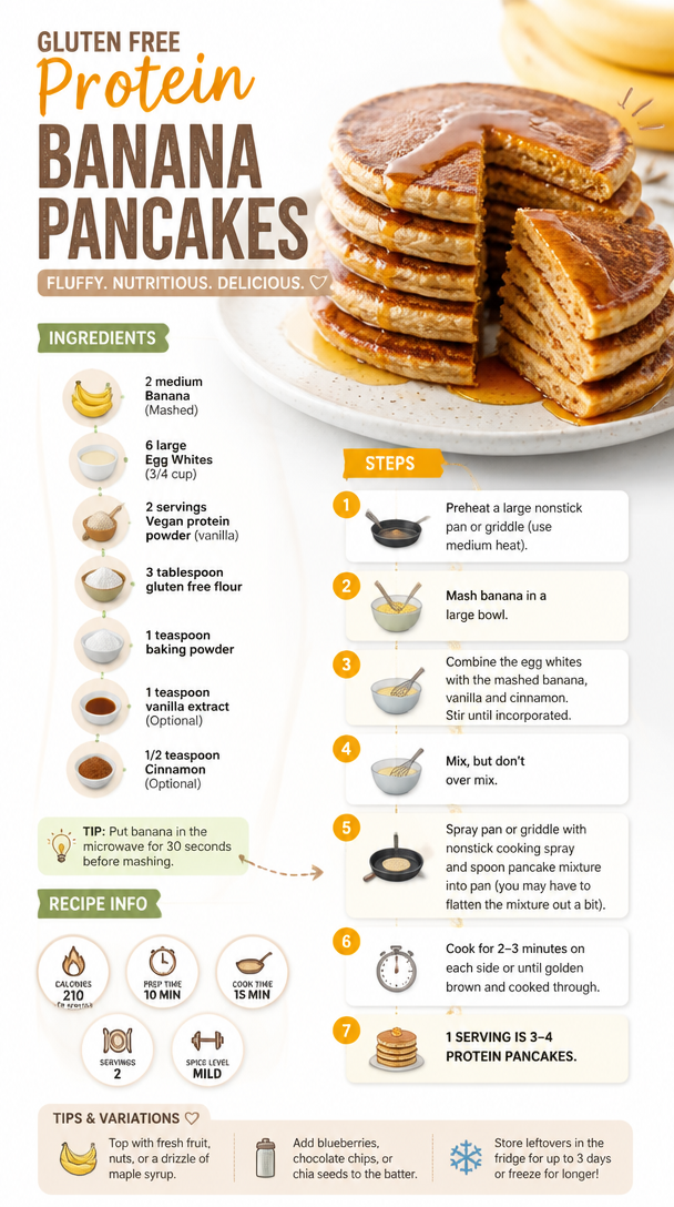 Gluten Free Protein Banana Pancakes