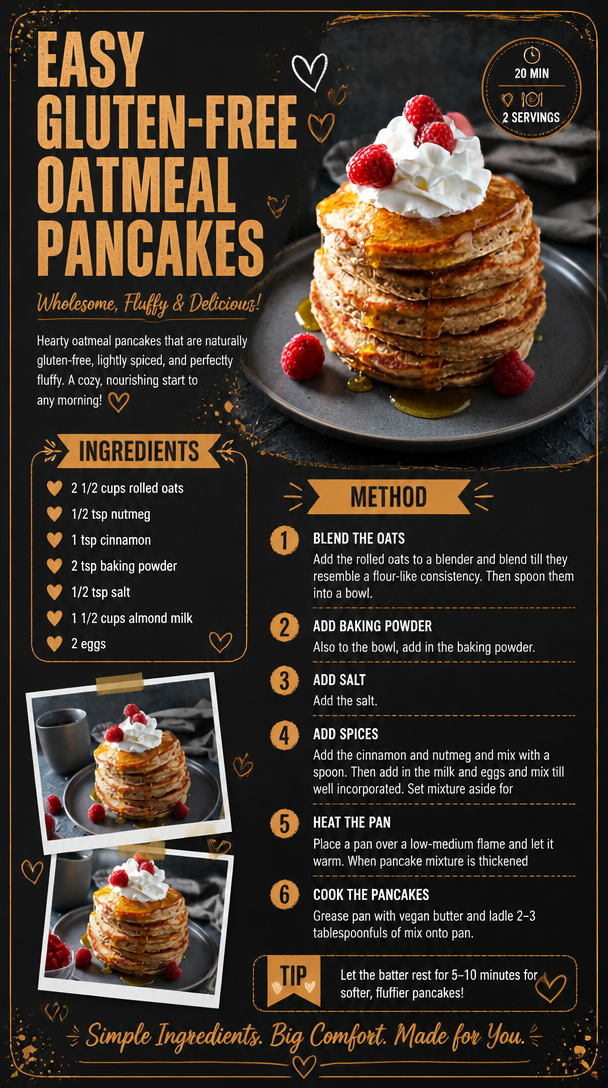 Easy Gluten-Free Oatmeal Pancakes