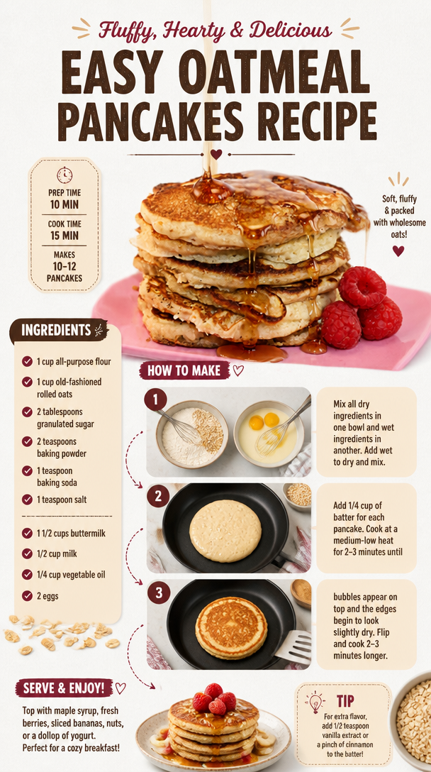 Easy Oatmeal Pancakes Recipe