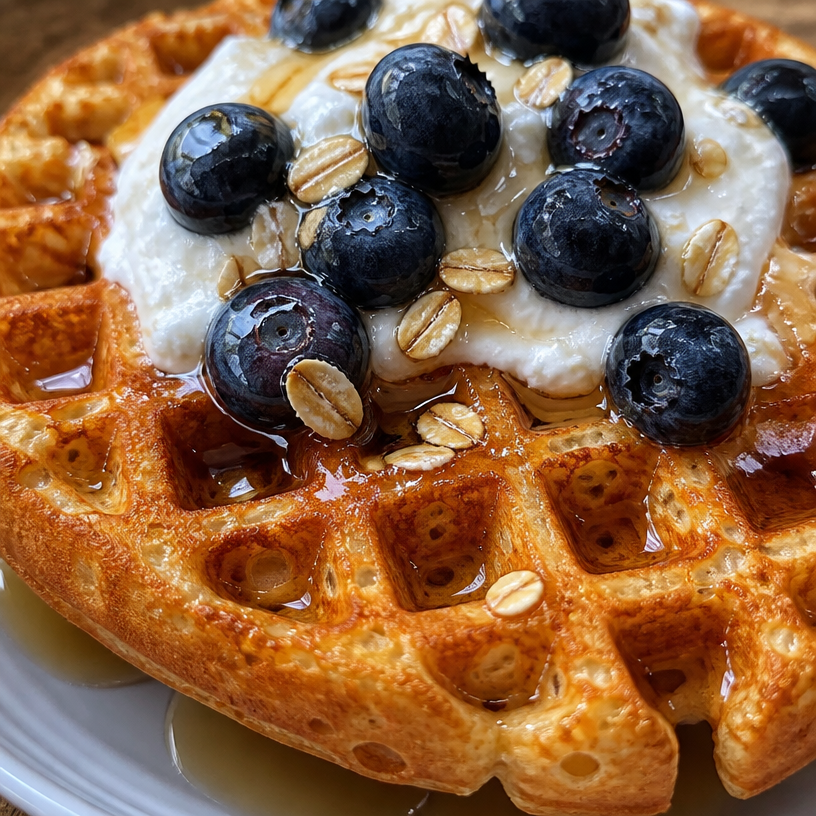 Cottage Cheese Waffles with Oats