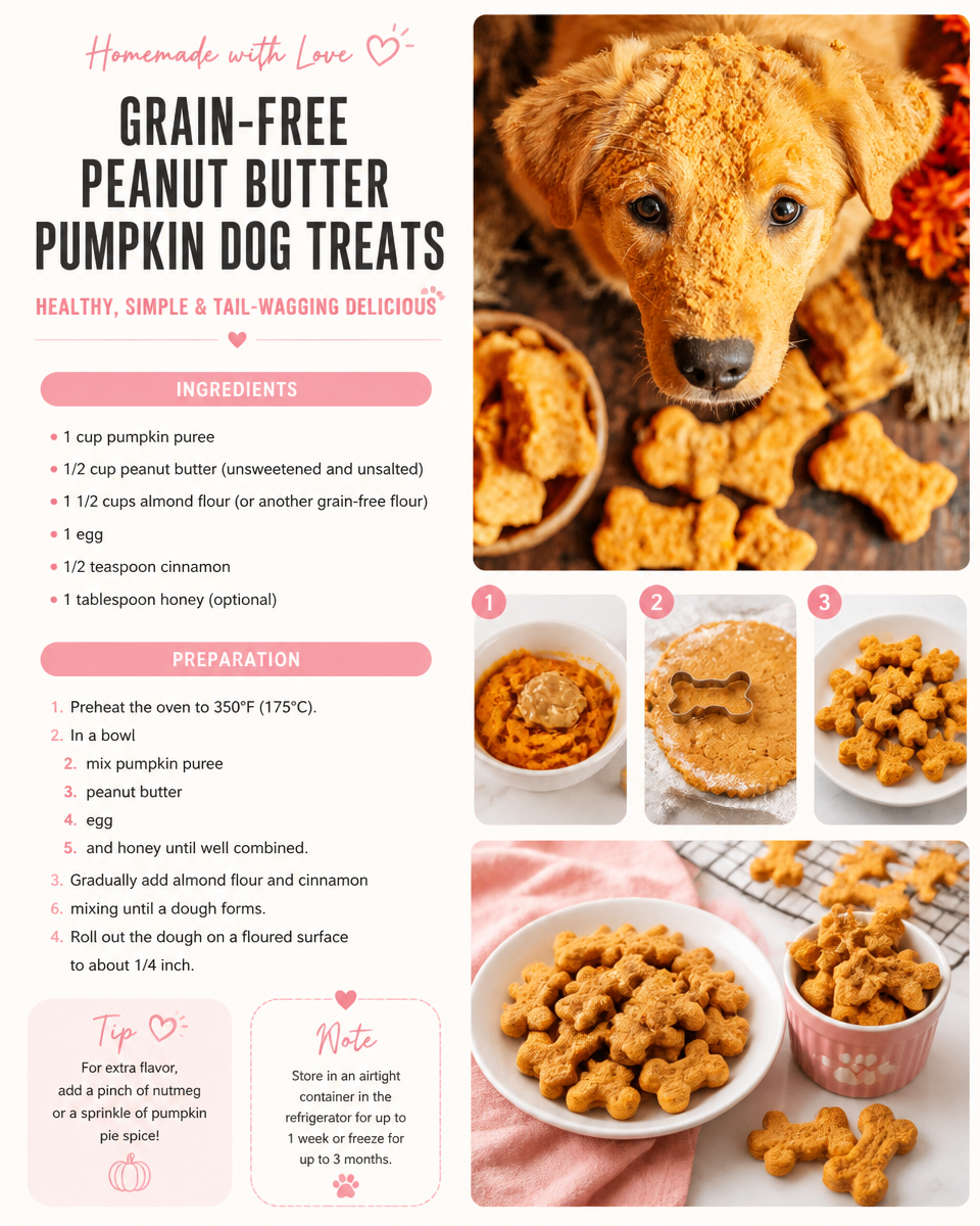 Grain-Free Peanut Butter Pumpkin Dog Treats