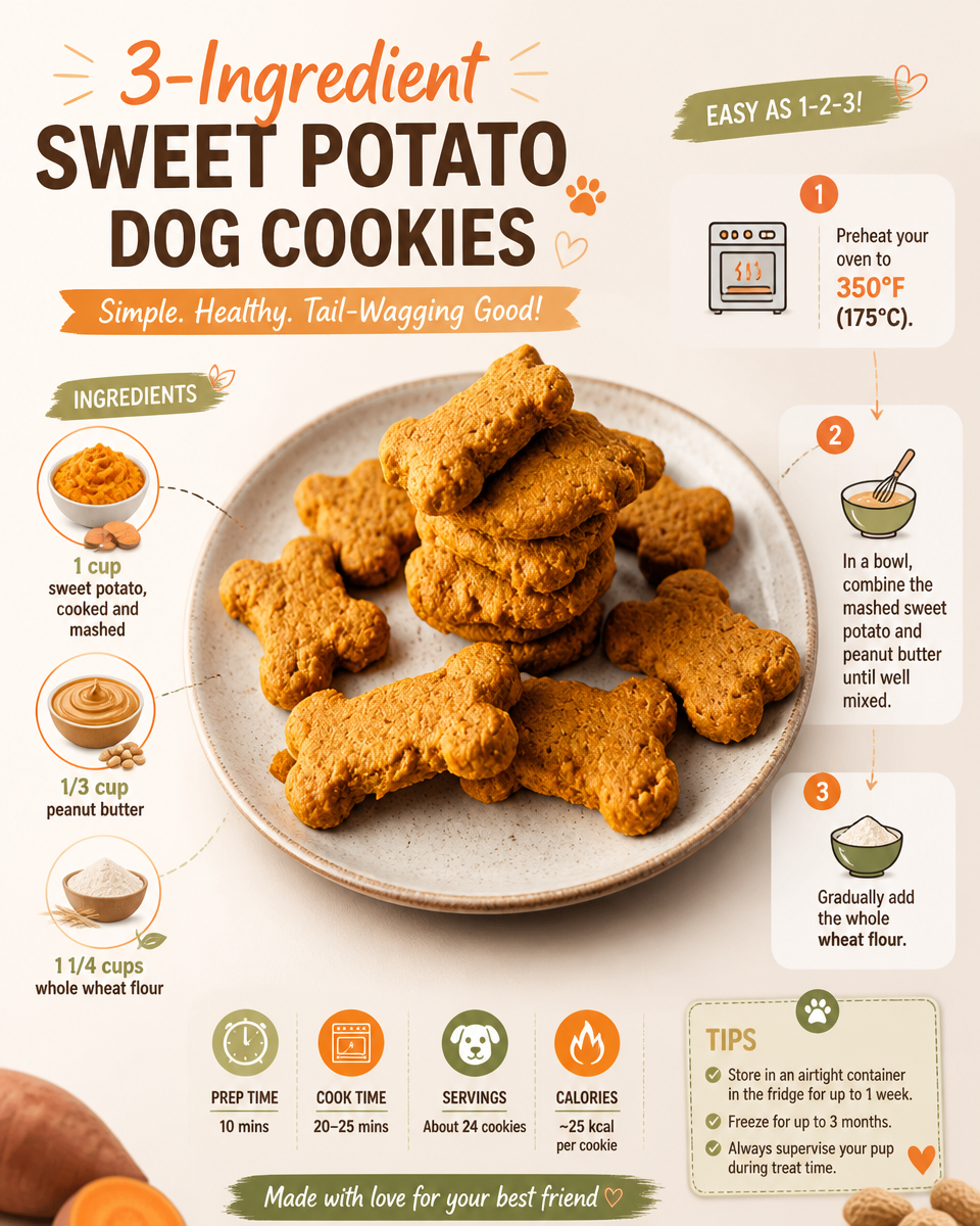 3-Ingredient Sweet Potato Dog Cookies