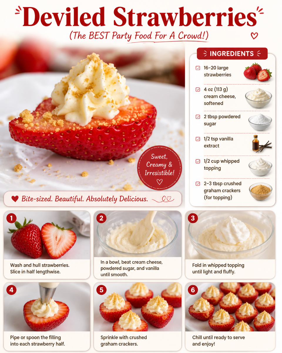 Deviled Strawberries (The BEST Party Food For A Crowd!)