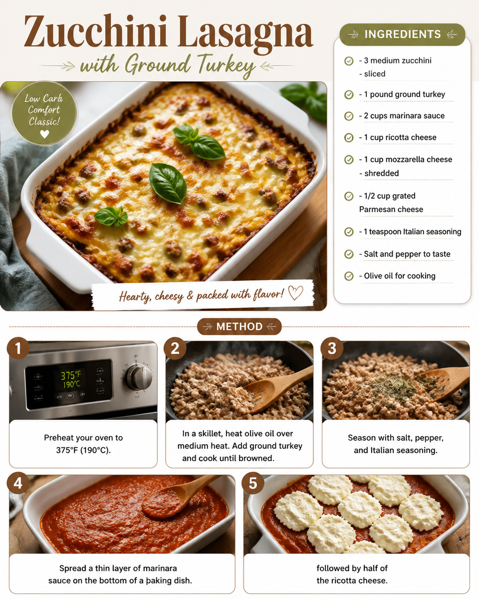 Zucchini Lasagna with Ground Turkey