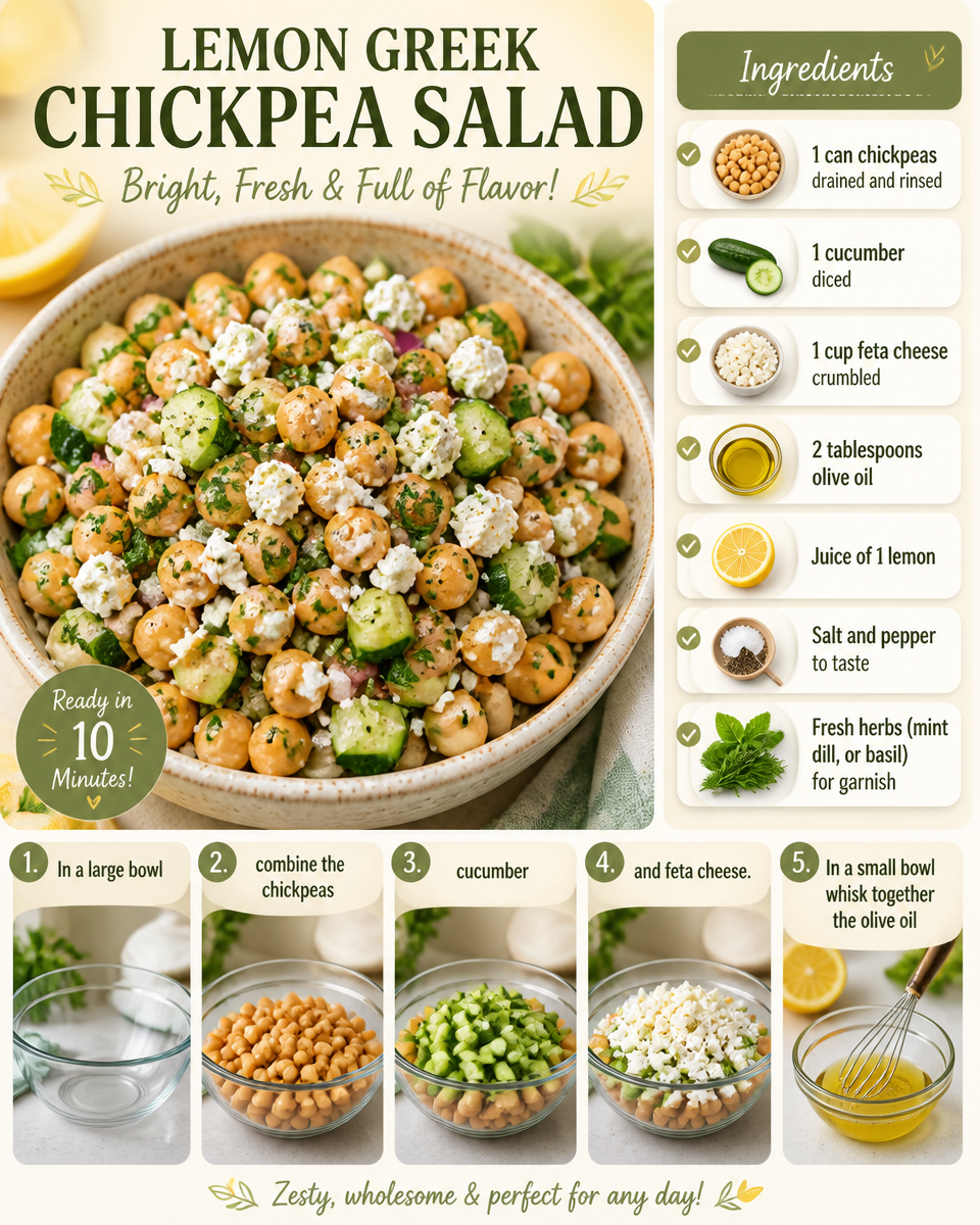 Lemon Greek Chickpea Salad