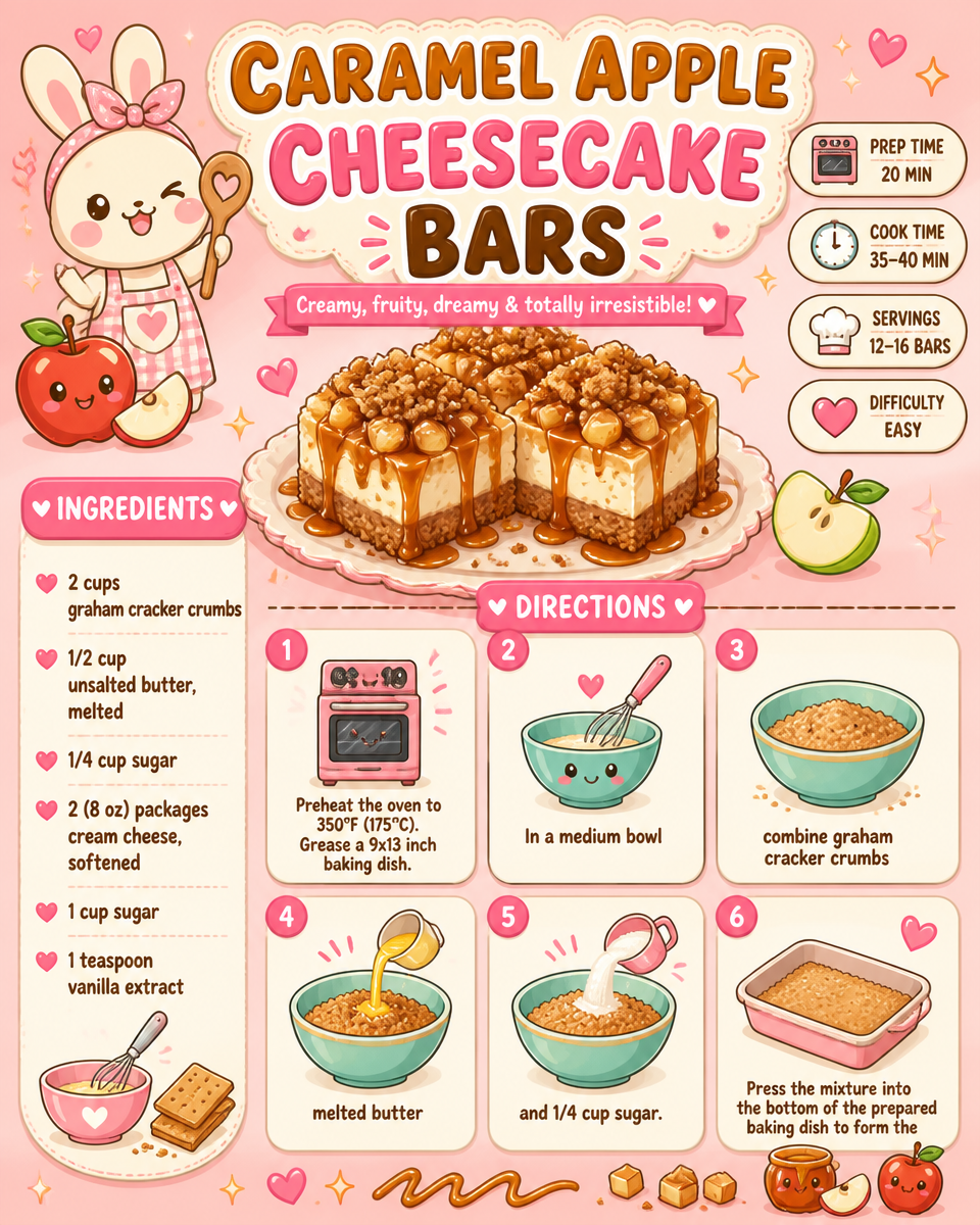 Caramel Apple Cheesecake Bars