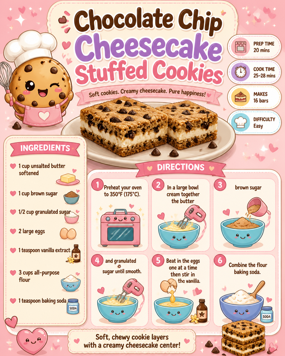 Chocolate Chip Cheesecake Stuffed Cookies