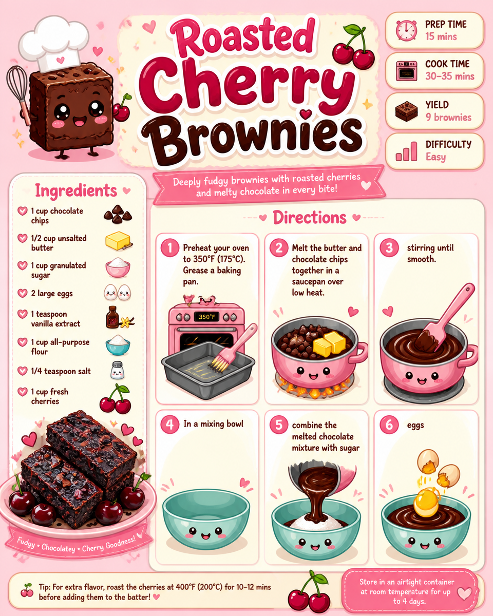 Roasted Cherry Brownies