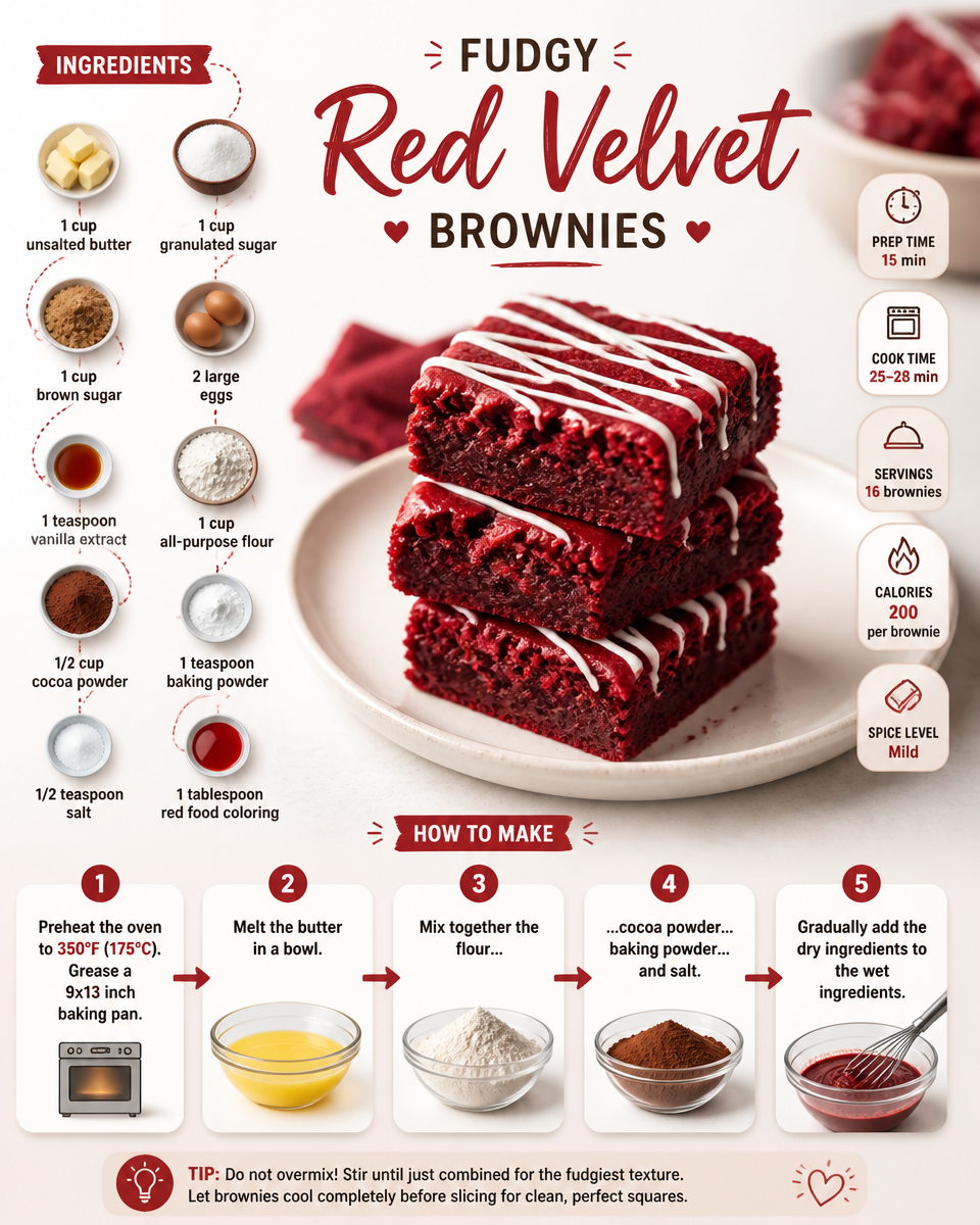 Fudgy Red Velvet Brownies