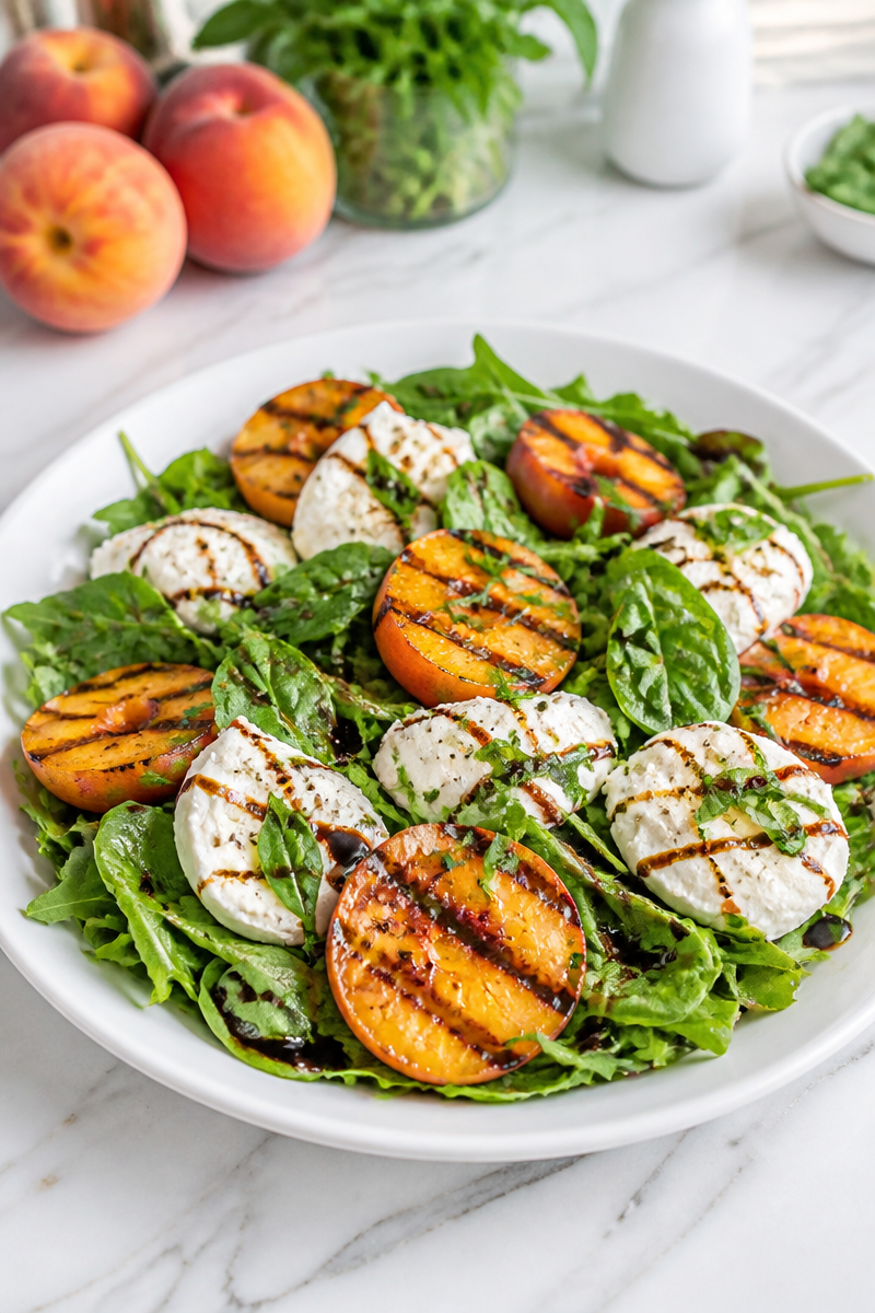 Grilled Peach and Burrata Summer Salad