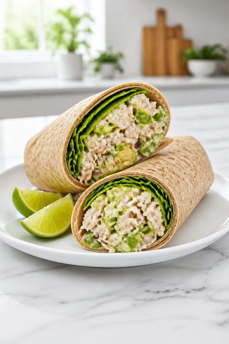 Creamy Avocado Chicken Salad Wrap