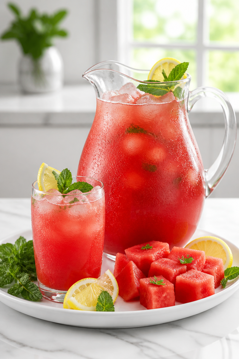 Homemade Refreshing Watermelon Mint Lemonade