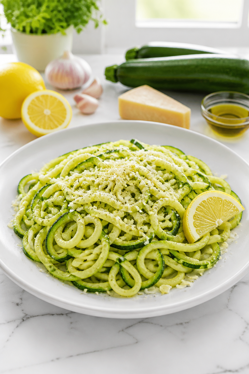 Quick 20-Minute Lemon Garlic Zucchini Noodle