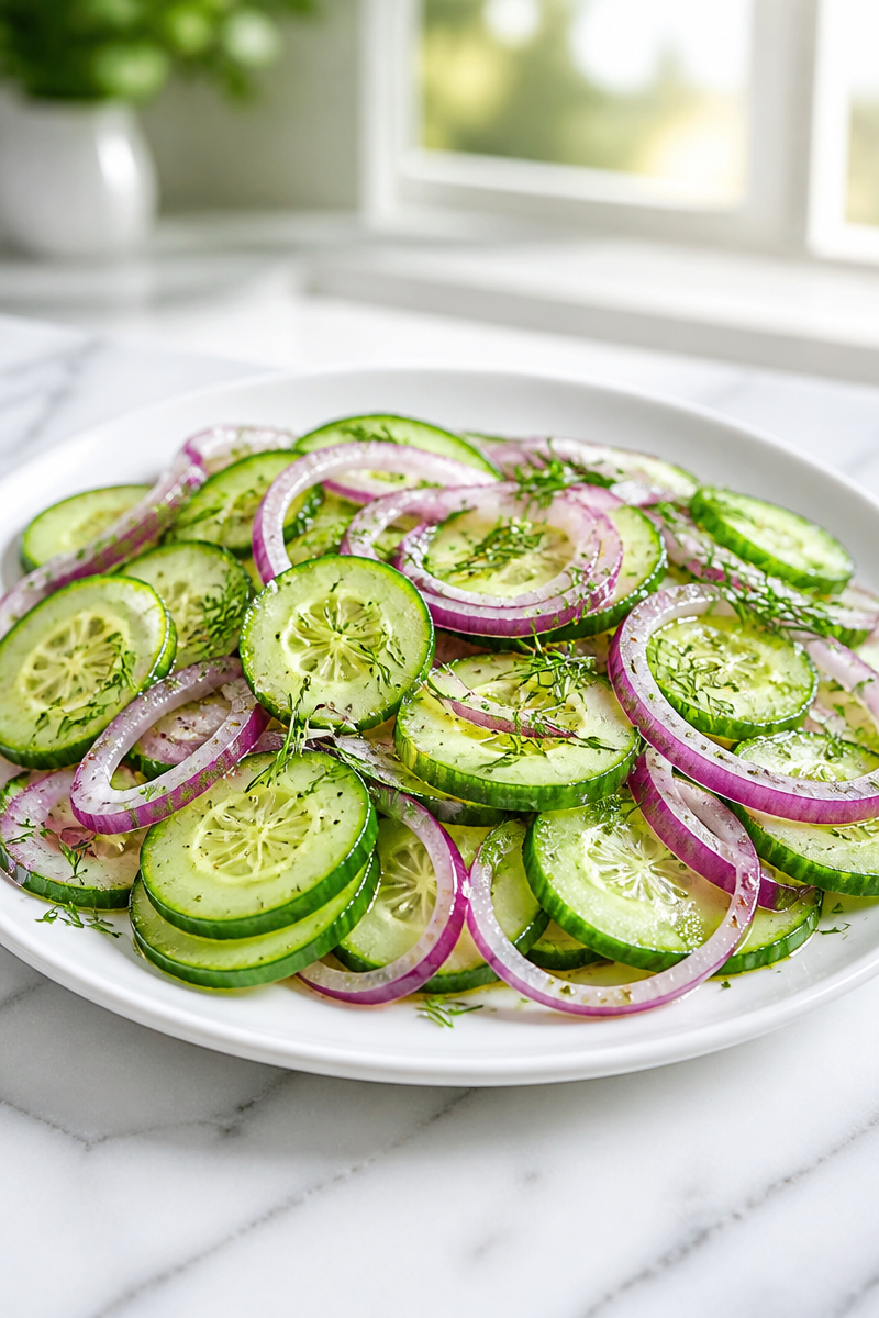 Refreshing Cucumber and Red Onion Salad