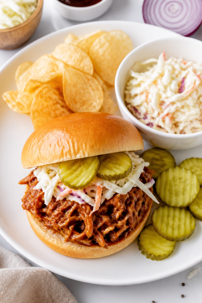 Slow Cooker BBQ Pulled Pork Sandwich
