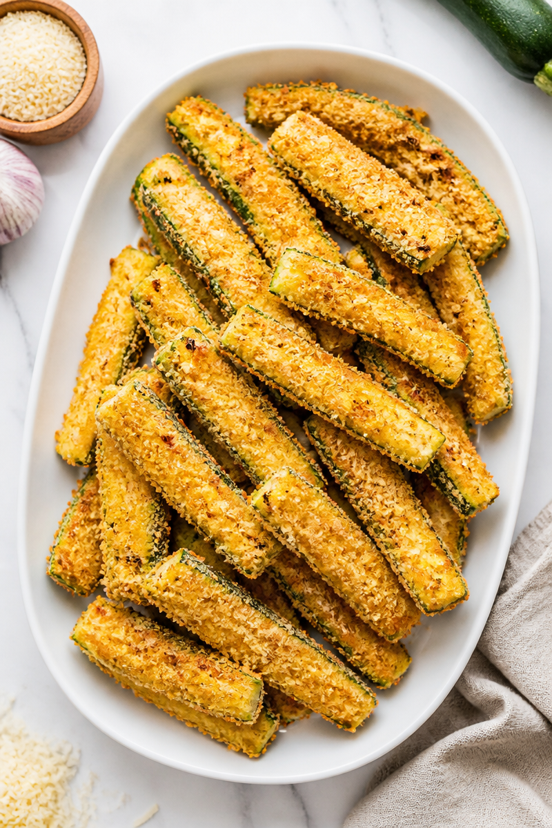 Crispy Baked Parmesan Zucchini Fry
